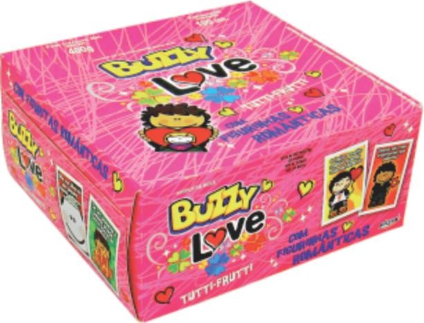 Chiclete Buzzy Love Morango 100 Unidades - Destro